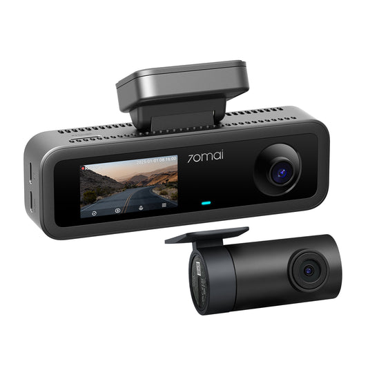 70mai Dash Cam 4K T800E, videocamera per auto a 3 canali (anteriore, interno, posteriore), 4K HDR, visione notturna, sorveglianza durante la sosta 24 ore su 24 e GPS