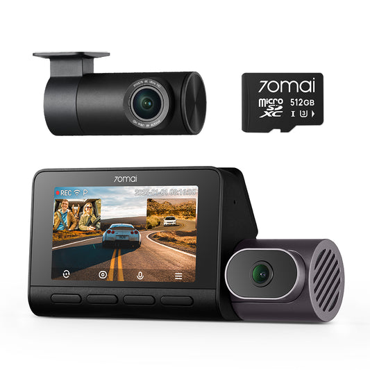 70mai Dash Cam 4K T800 3-Channel w/ Dual 4K, STARVIS 2 IMX678, HDR Night Vision, AI Detection, Emergency Record, 4G LTE & Supercapacitor