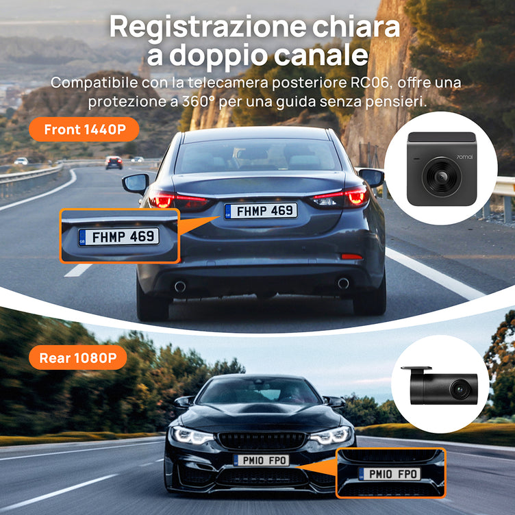 70mai Dashcam A400 - dual channel