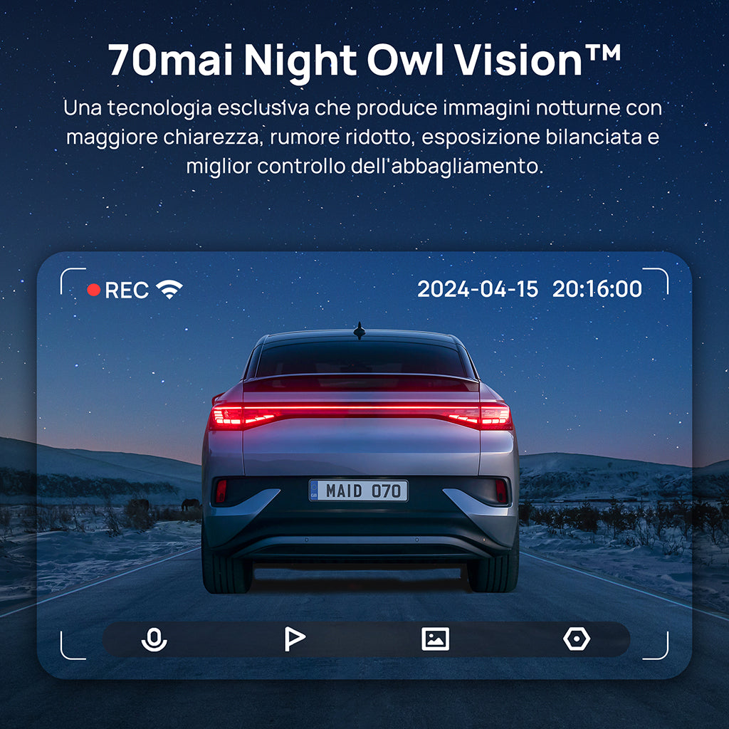 70mai Dashcam A510 - night vision