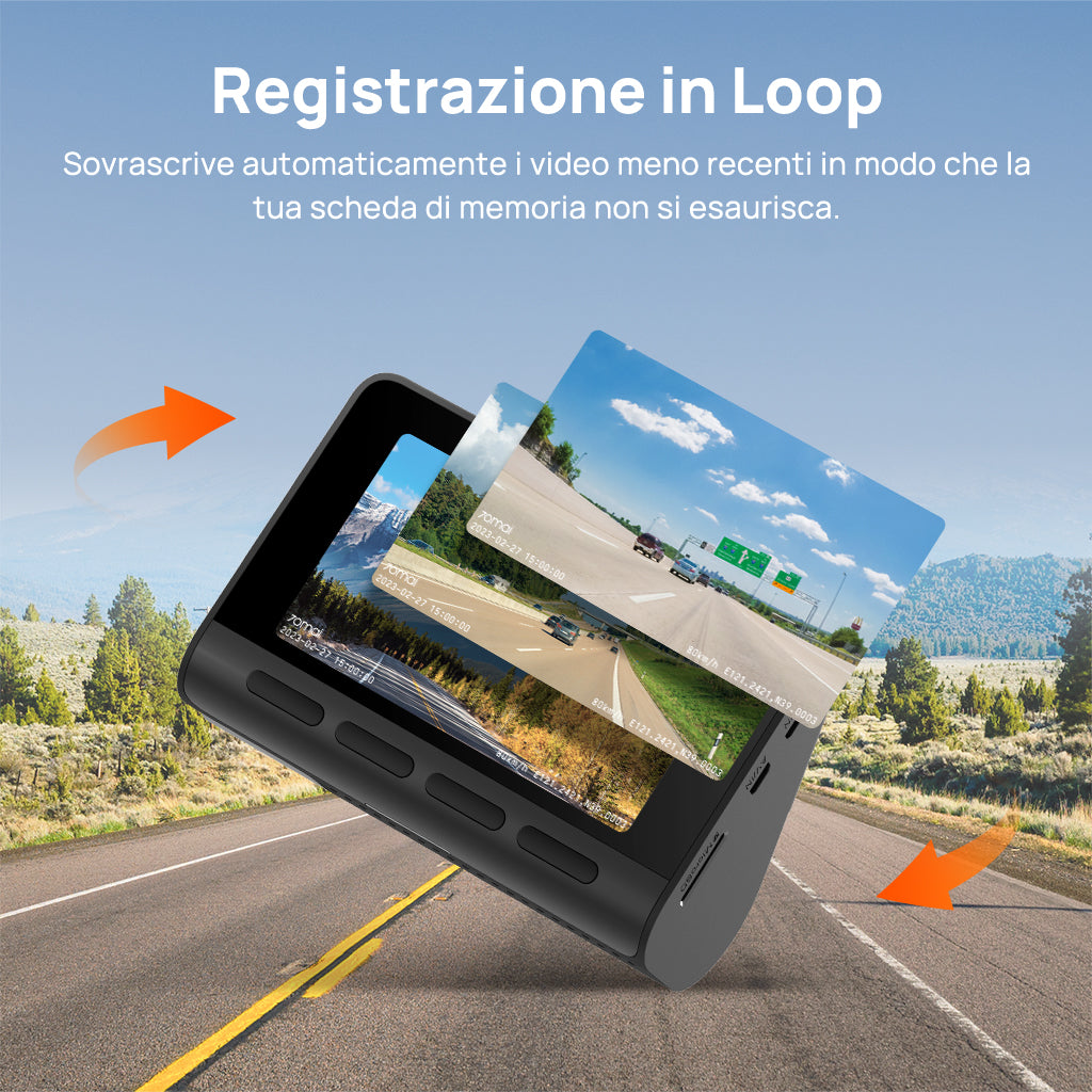 70mai Dashcam A800S - loop recording
