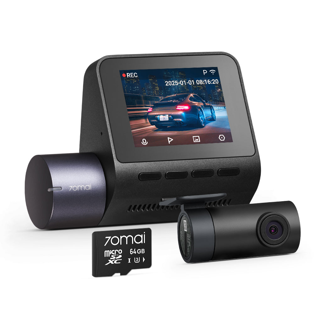 70mai Dash Cam A410 2.5K HDR Dual con GPS, registrazione di emergenza, sensore G, controllo tramite app e design compatto