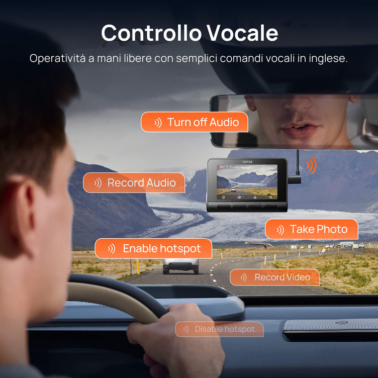 70mai Dash Cam 4K A810S con Sony STARVIS 2 IMX678, ottimizzazione delle targhe, registrazione di emergenza in buffer, supercondensatore e 4G LTE