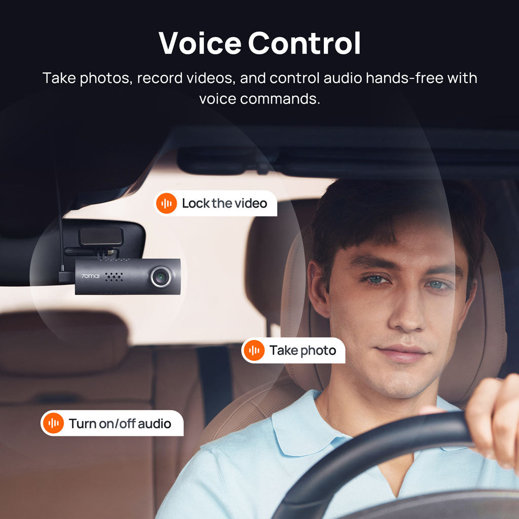 70mai Dash Cam 3 1080P HDR Imaging Voice Control Driving Assistant